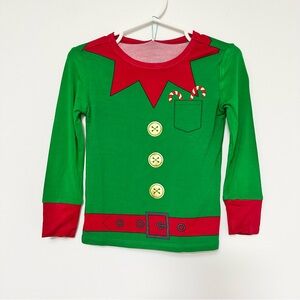 NWT Posh Peanut Red and Green Toddler 2T Jolly Elf Pajama Top Only Holiday